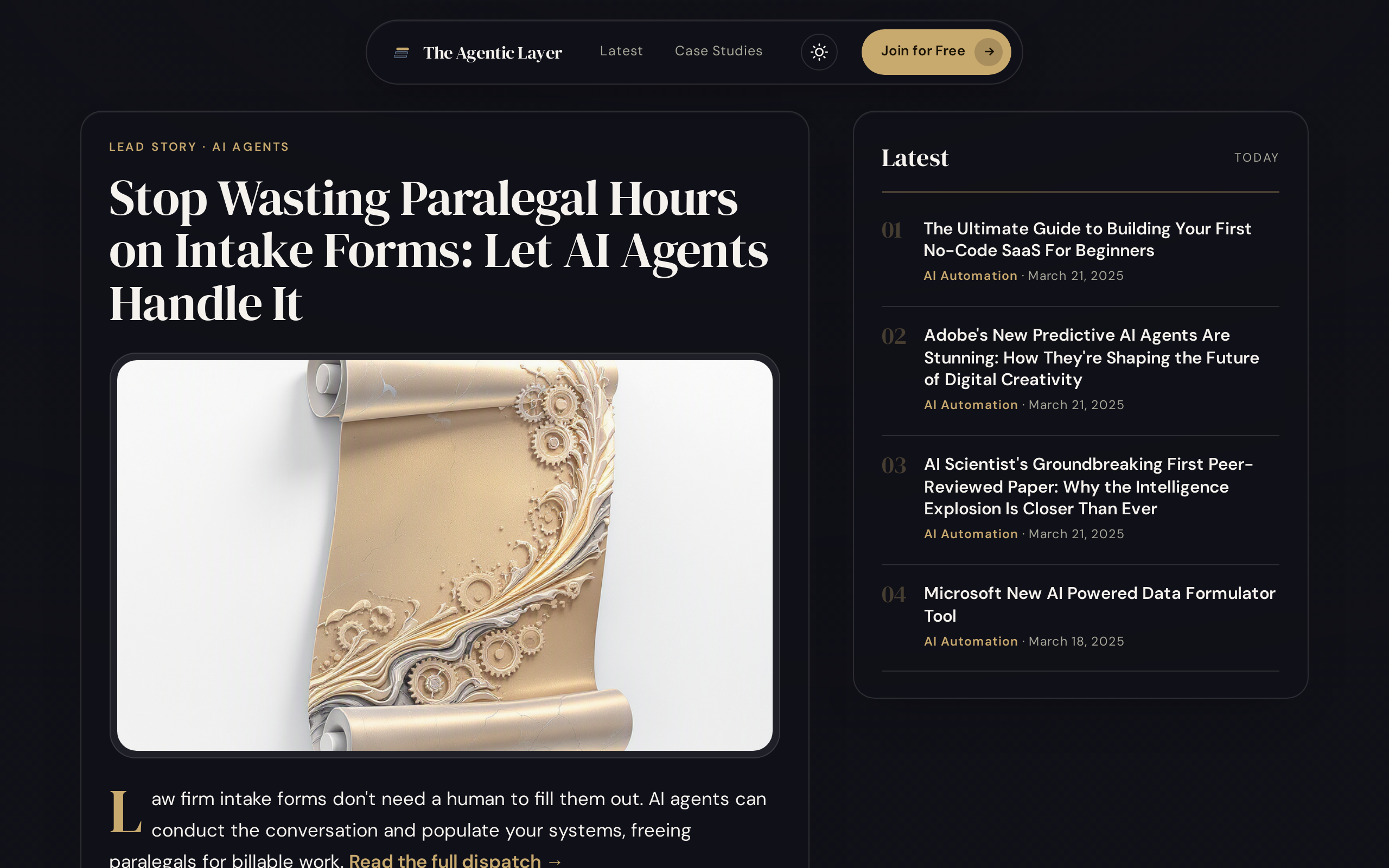The Agentic Layer editorial feed